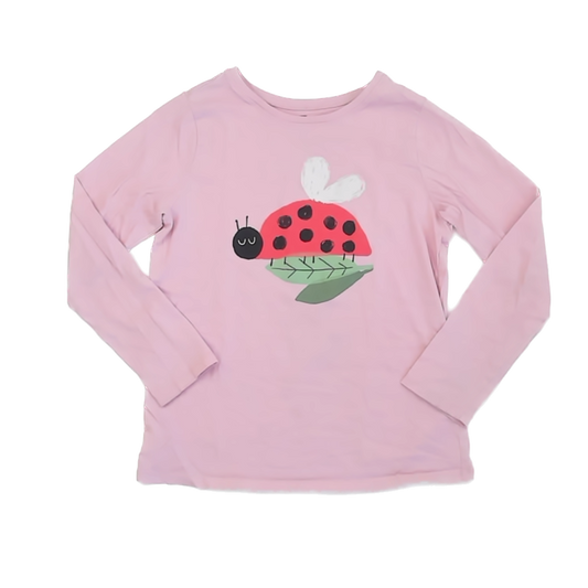 Tea Collection Girls Pink | Ladybug Long Sleeve Shirt Size: 12 Years Pink | Ladybug