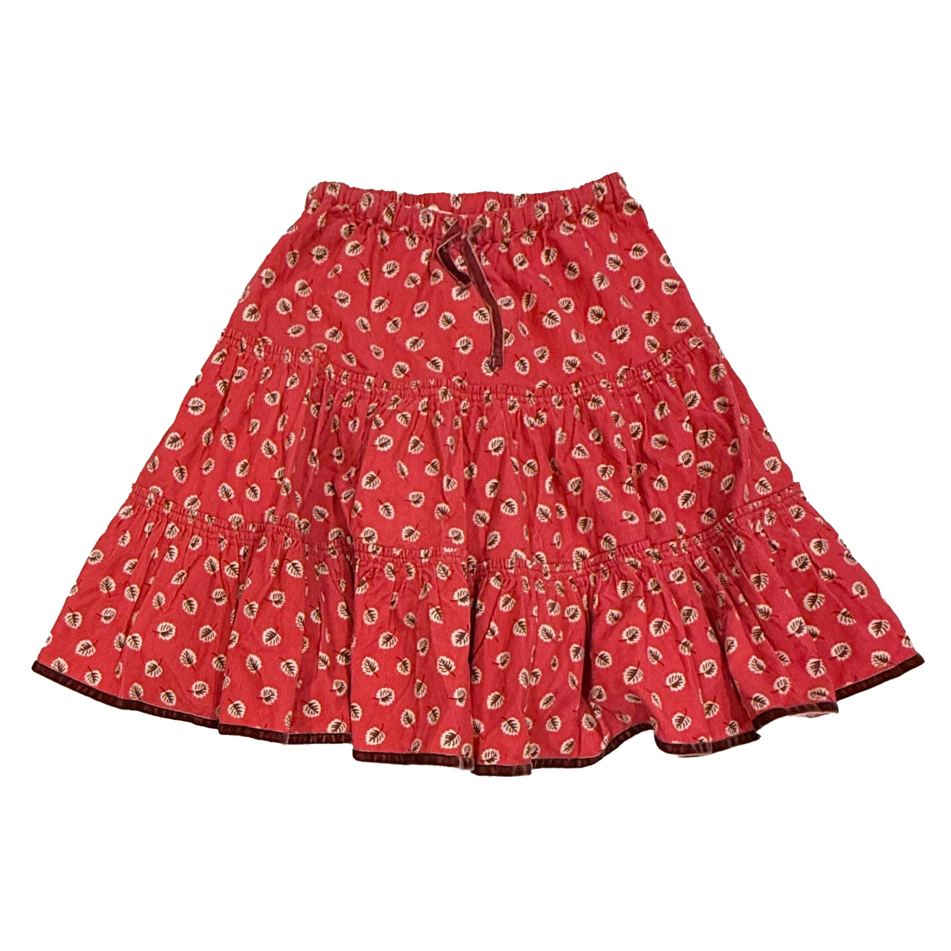 Boden Girls Pink Leaves Skirt Size: 9-10 Years Pink Leaves