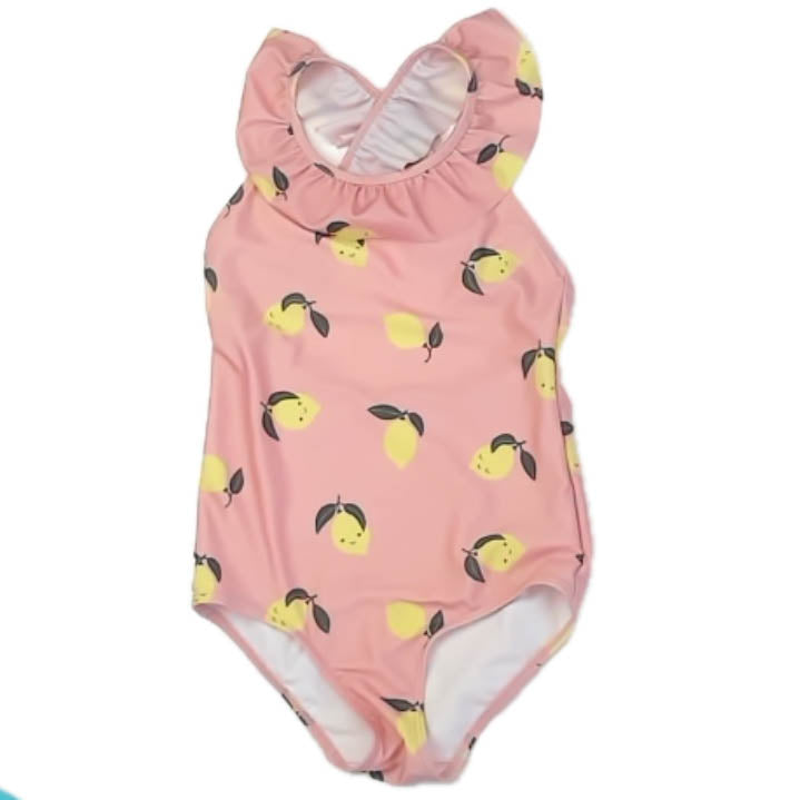 H&M Girls Pink Lemons 1-piece Swimsuit Size: 6-7 Years Pink Lemons
