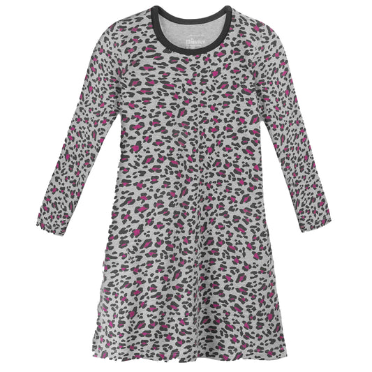 Mightly Girls Pink Leopard Dress Size: 2-5T Pink Leopard