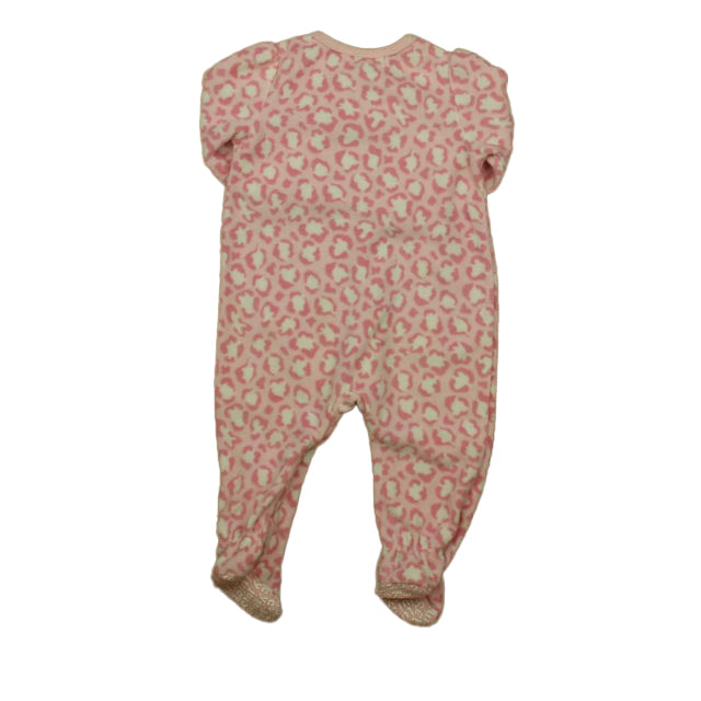 Juicy Couture Girls Pink Leopard 1-piece footed Pajamas Size: 6-9 Months