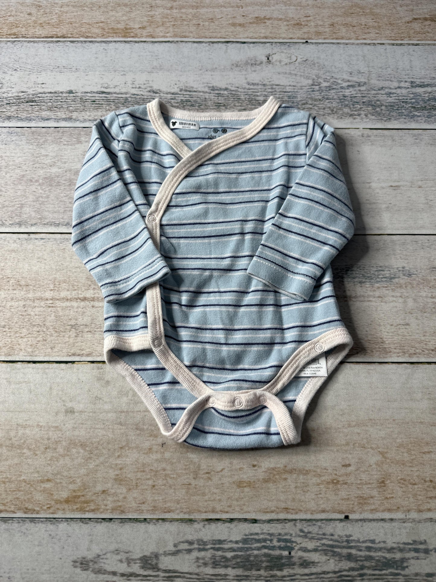 asher and olivia Girls pink | Light Blue | Striped Onesie Size: 3-6 months pink | Light Blue | Striped