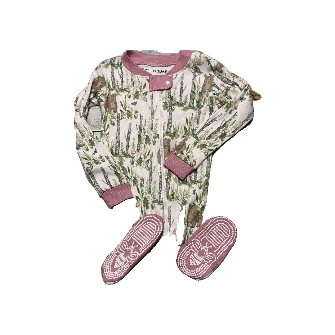 Burt's Bees Girls pink | light green | Bear Pajamas Size: 24 months pink | light green | Bear
