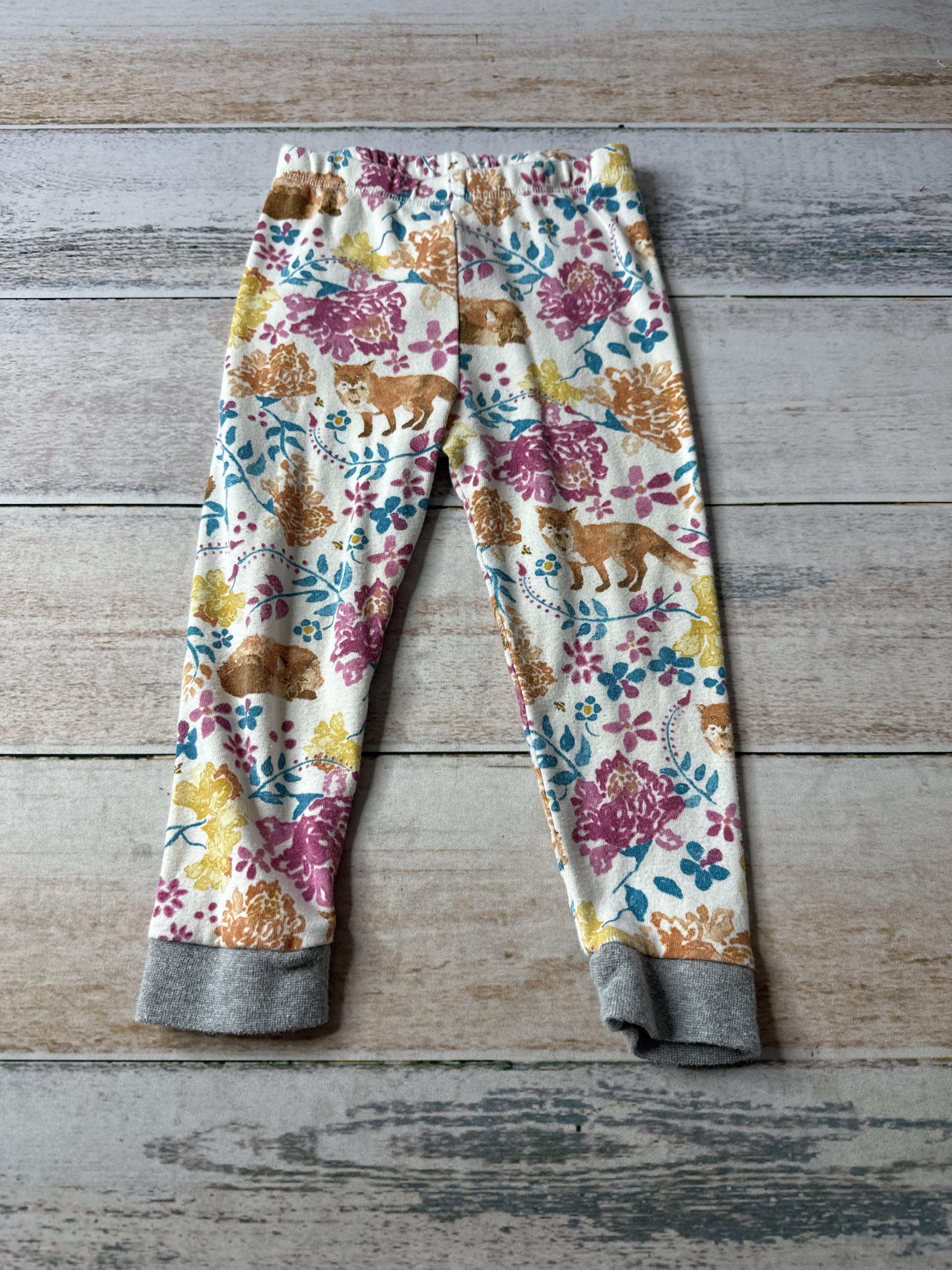 Burt's Bees Girls pink | light green | Yellow | Pink floral Pajamas Size: 2T pink | light green | Yellow | Pink floral
