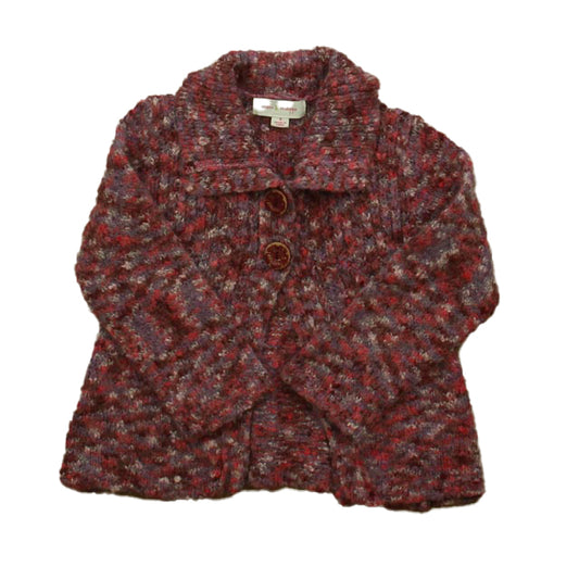 Mimi & Maggie Girls Pink Marled Cardigan Size: 4T Pink Marled