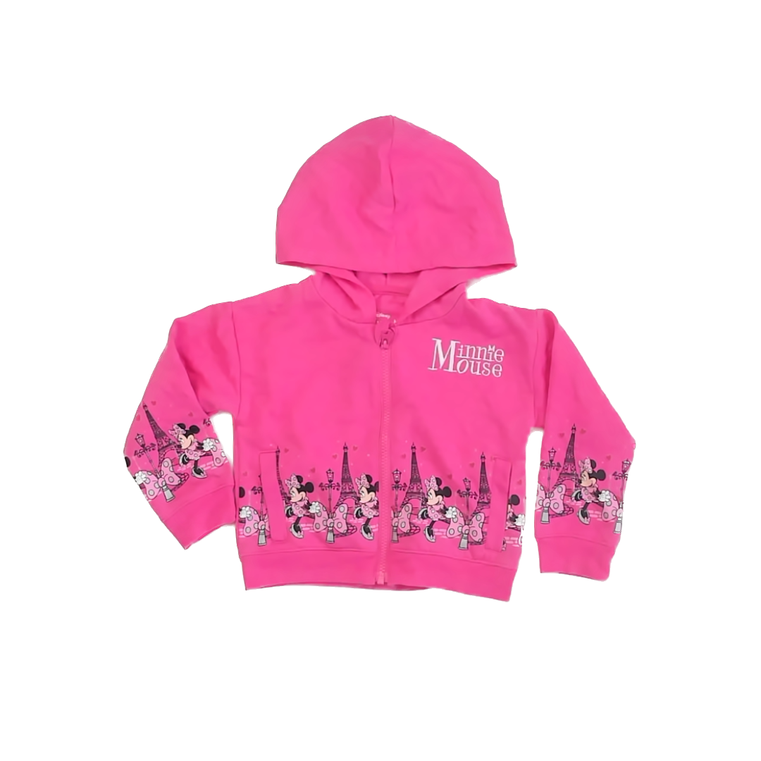Disney Girls Pink Minnie Mouse Hoodie Size: 3T Pink Minnie Mouse