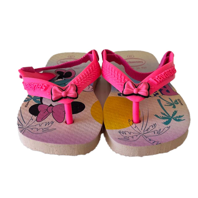 Havaianas Girls Pink Minnie Flip Flops Size: 5 Toddler Pink Minnie