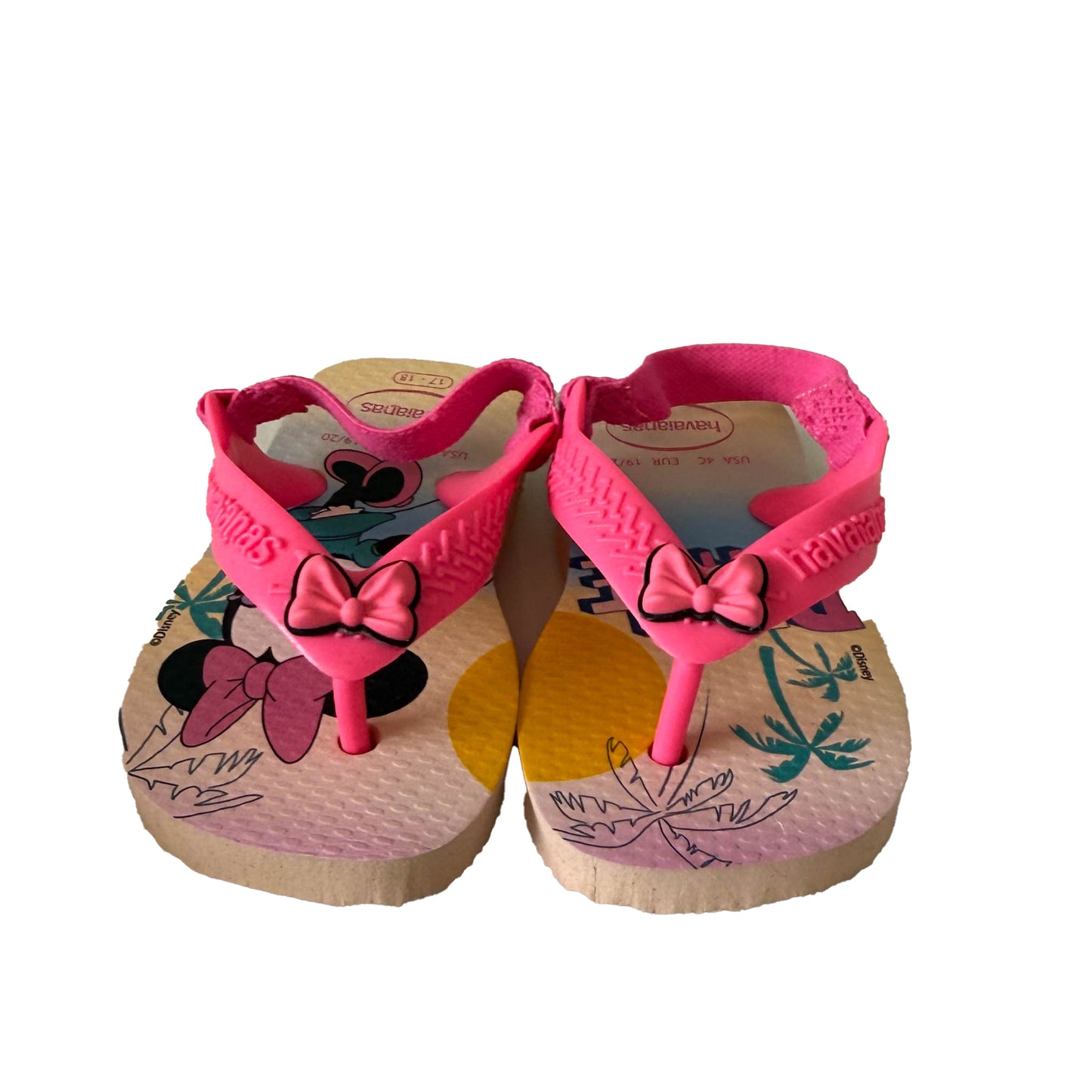 Havaianas Girls Pink Minnie Flip Flops Size: 4 Infant Pink Minnie