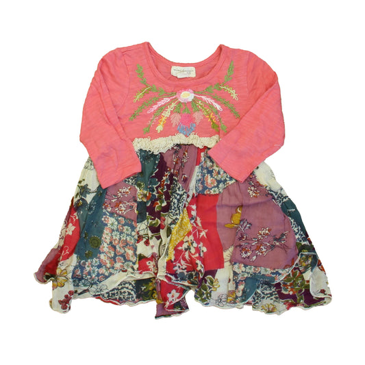 Mimi & Maggie Girls Pink Multi Dress Size: 18 Months Pink Multi