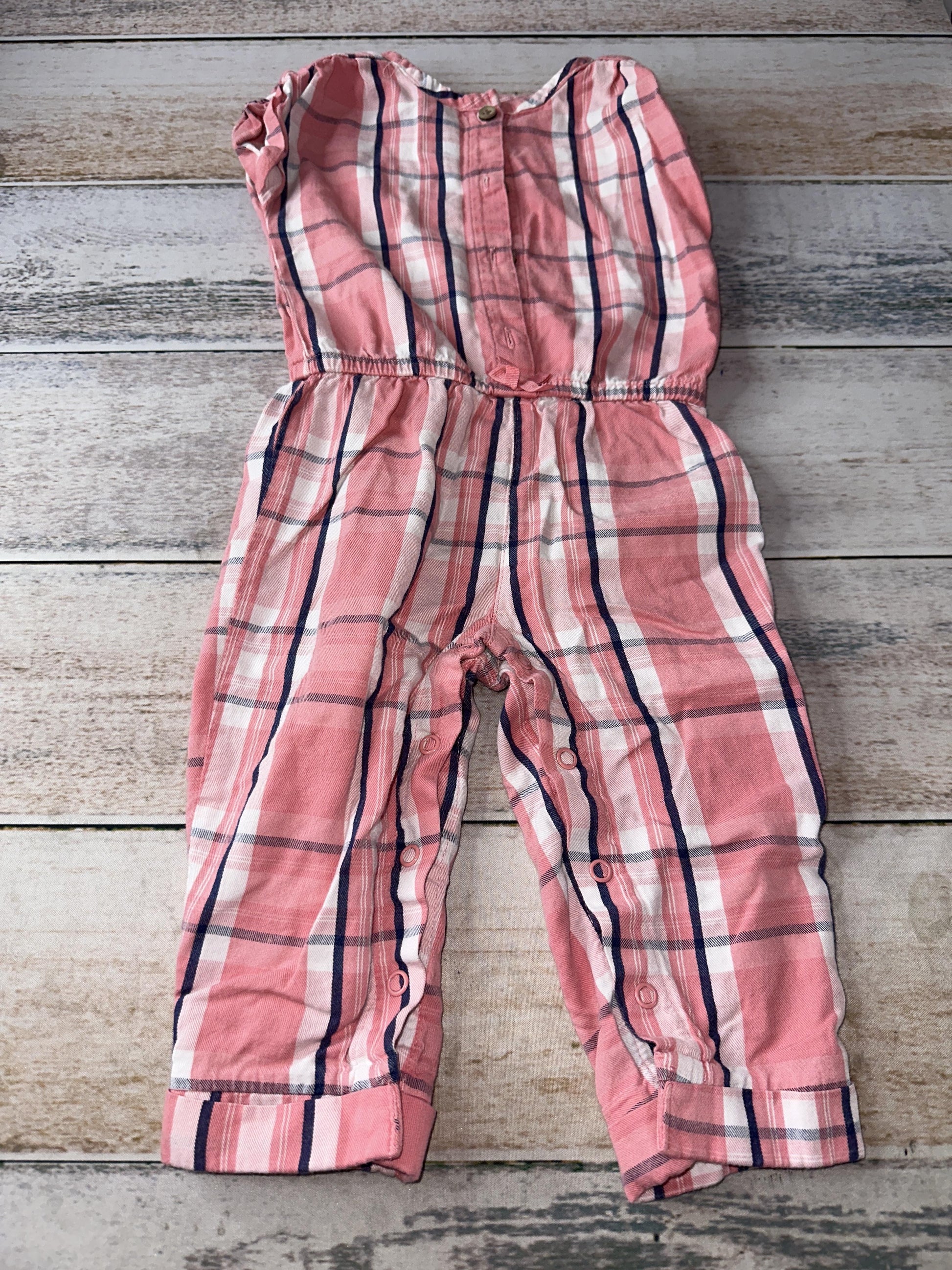 Carters Girls pink | Navy Blue | plaid Romper Size: 12M pink | Navy Blue | plaid
