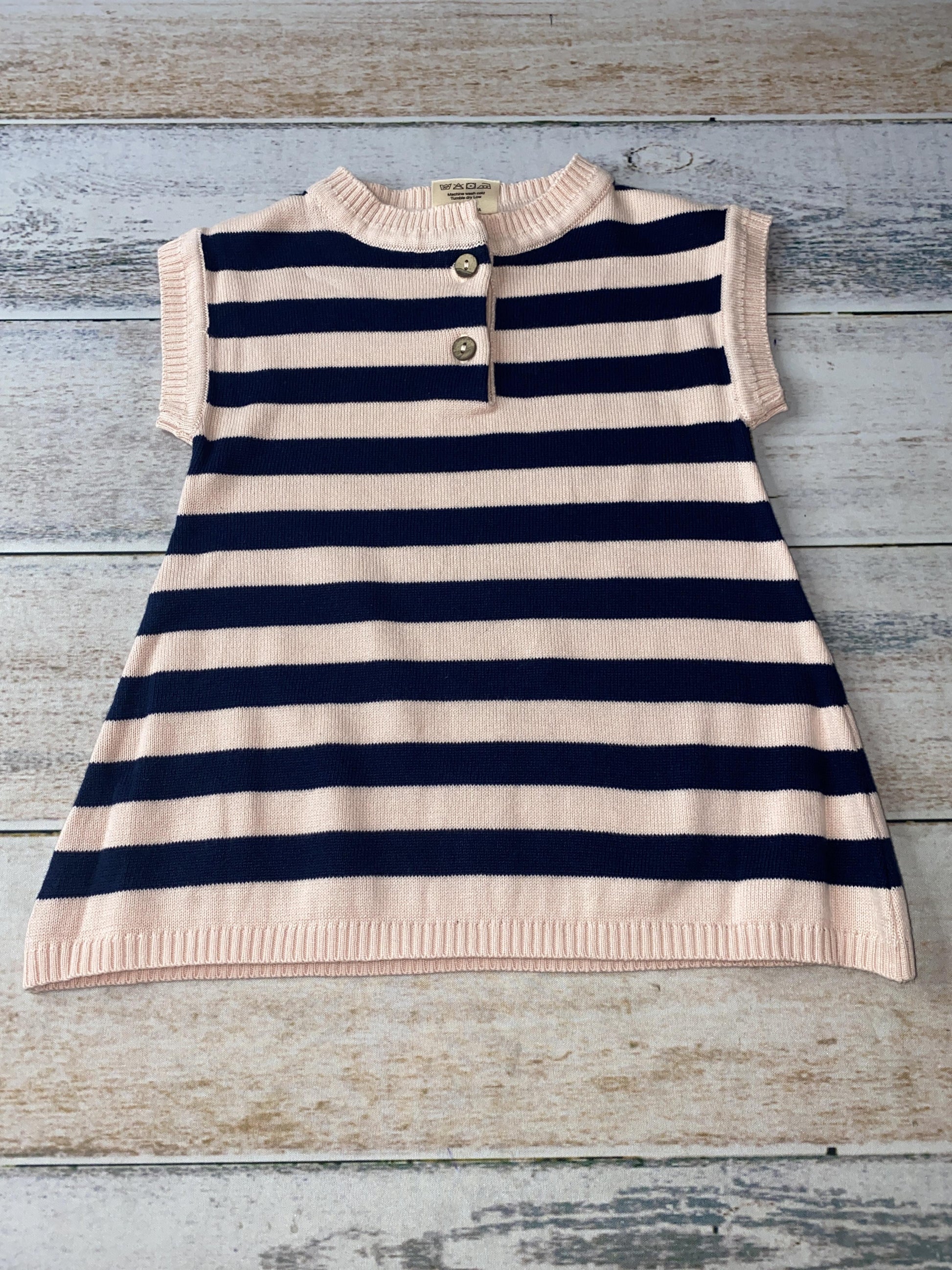 Viverano Girls pink | Navy Blue | Stripe Dress Size: 18-24 months pink | Navy Blue | Stripe