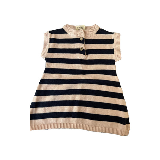 Viverano Girls pink | Navy Blue | Stripe Dress Size: 0-3 months pink | Navy Blue | Stripe