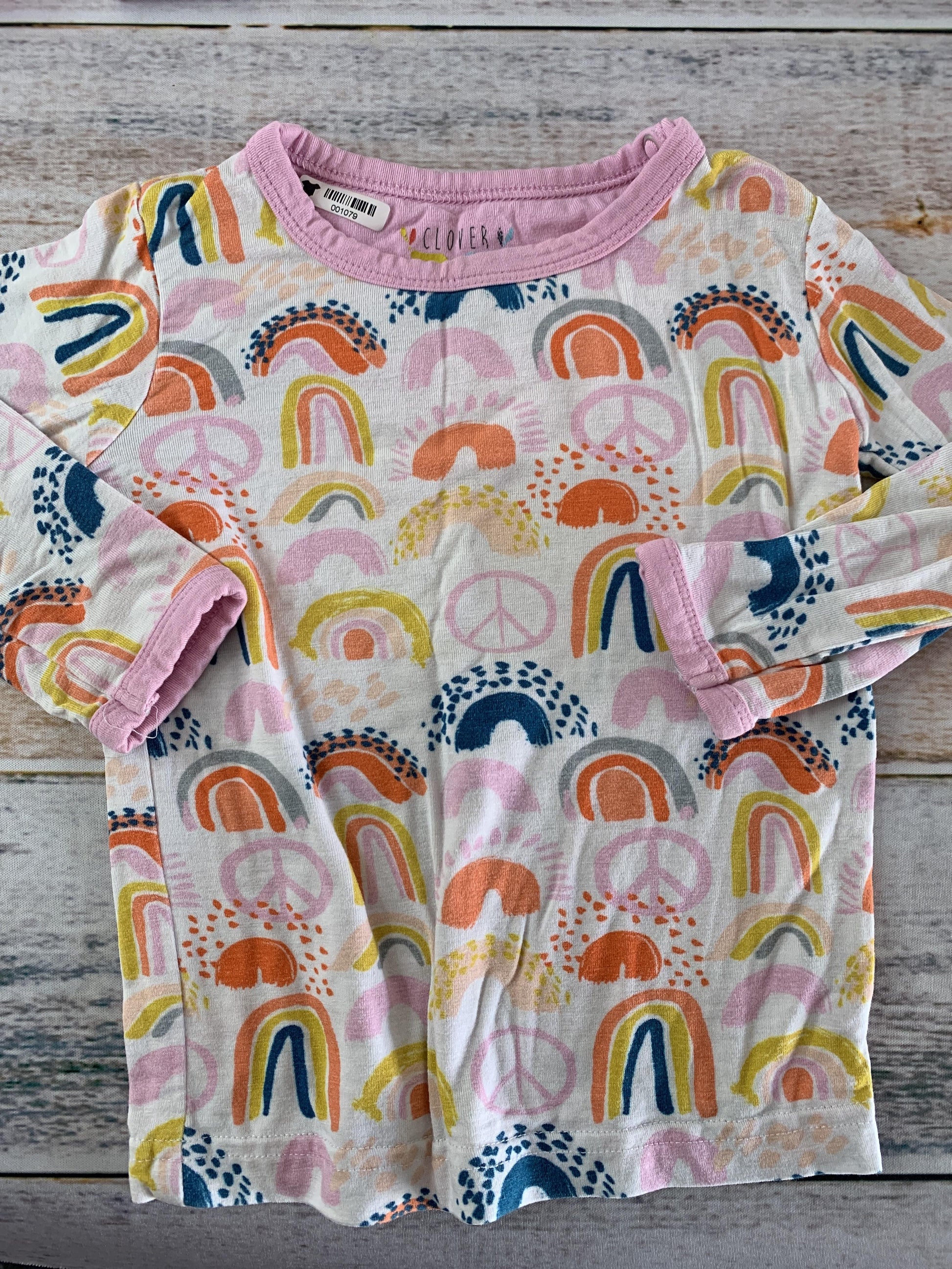 Clover Baby & Kids Girls pink | Navy Blue | White Pajamas Size: 12-18 months pink | Navy Blue | White