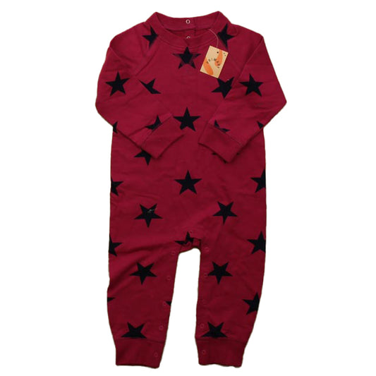 Primary.com Girls Pink | Navy Stars Long Sleeve Outfit Size: 12-18 Months