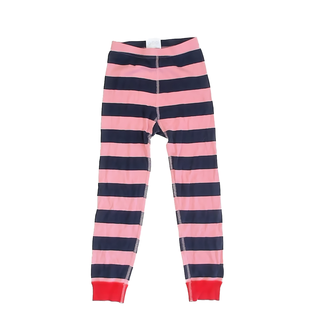 Hanna Andersson Girls Pink | Navy Stripe Pajamas Size: US 6-8 Pink | Navy Stripe