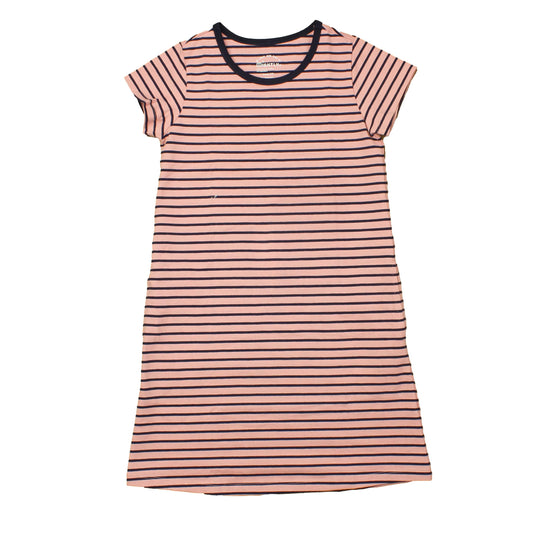 Mightly Girls Pink | Navy | Stripes Dress Size: 10 Years Pink | Navy | Stripes