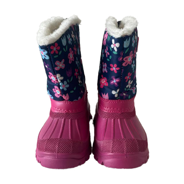 JoJo Maman Bebe Girls Pink | Navy Boots Size: 3 Infant