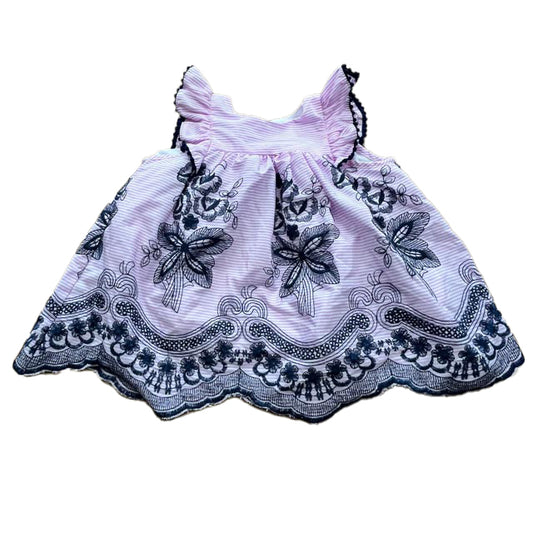 Pippa & Julie Girls Pink | Navy Dress Size: 24 Months Pink | Navy