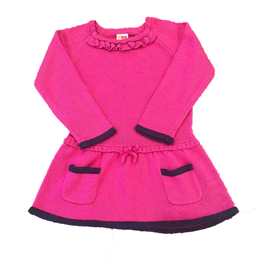 Healthtex Girls Pink | Navy Sweater Dress Size: 24 Months