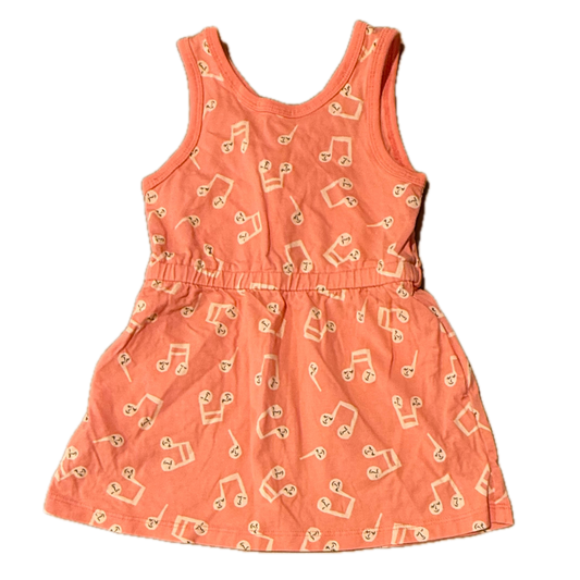 Tea Collection Girls Pink Notes Dress Size: 2T Pink Notes