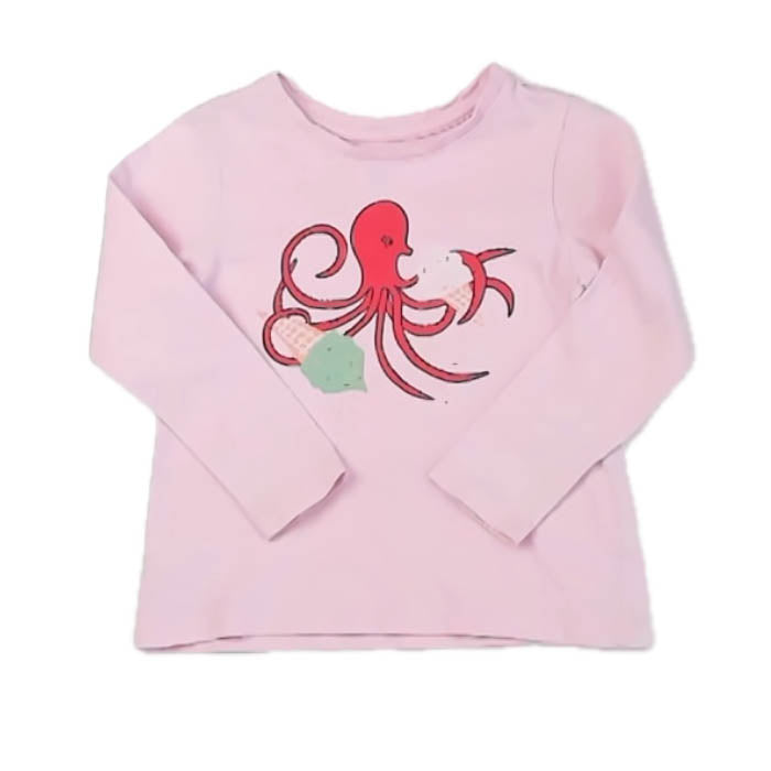 Tea Boys Pink Octopus Long Sleeve T-Shirt Size: 2T Pink Octopus