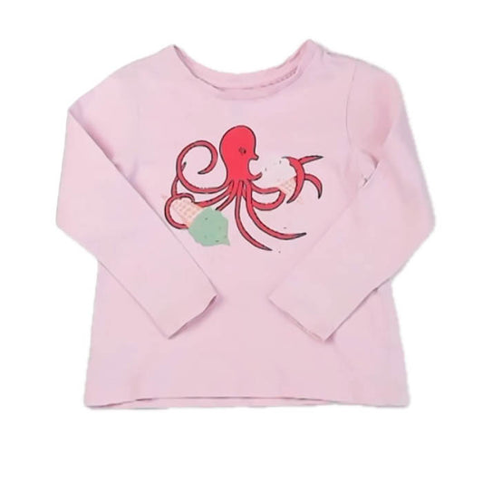Tea Boys Pink Octopus Long Sleeve T-Shirt Size: 2T Pink Octopus