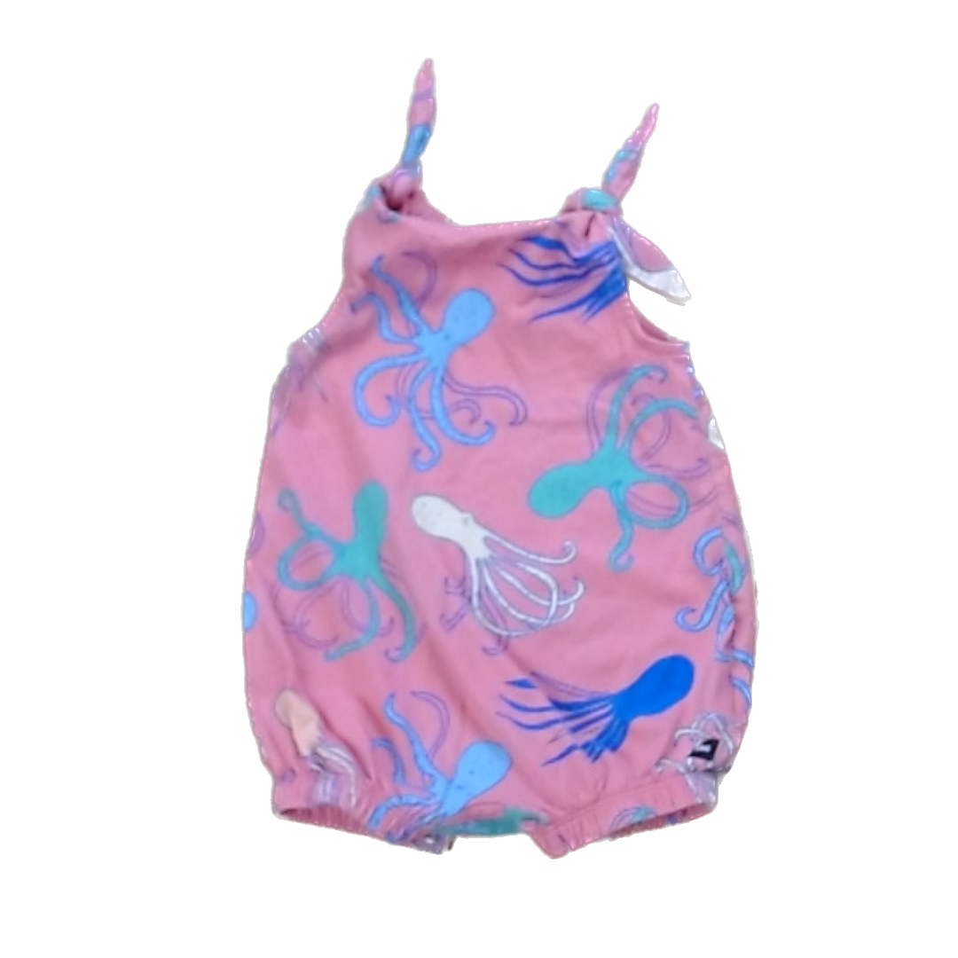 Tea Collection Boys Pink Octopus Romper Size: 12-18 Months Pink Octopus