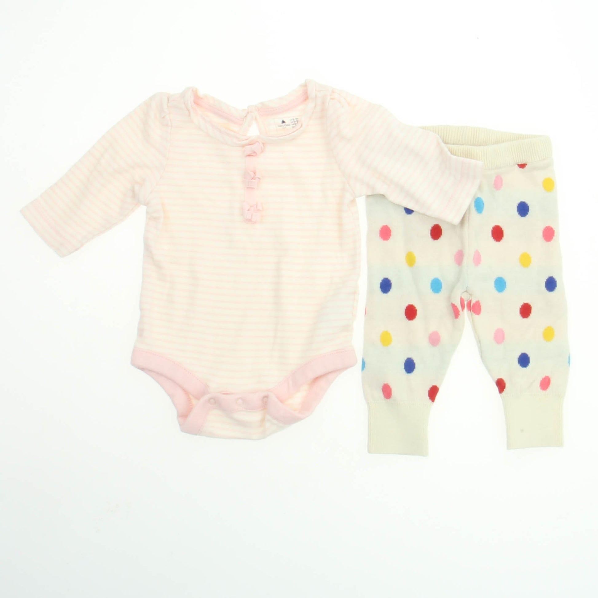 Gap Girls Pink | Off White Stripes | Off White | Multi Polka Dots Apparel Sets Size: 0-3 Months Pink | Off White Stripes | Off White | Multi Polka Dots