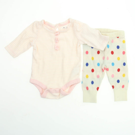 Gap Girls Pink | Off White Stripes | Off White | Multi Polka Dots Apparel Sets Size: 0-3 Months Pink | Off White Stripes | Off White | Multi Polka Dots