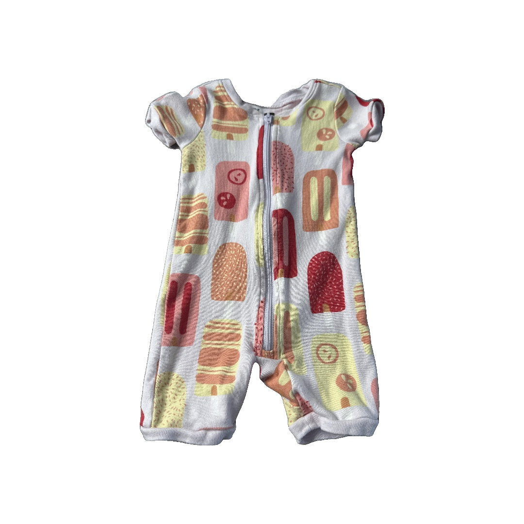 Tea Girls pink | orange | Pattern Romper Size: 6-9 months pink | orange | Pattern