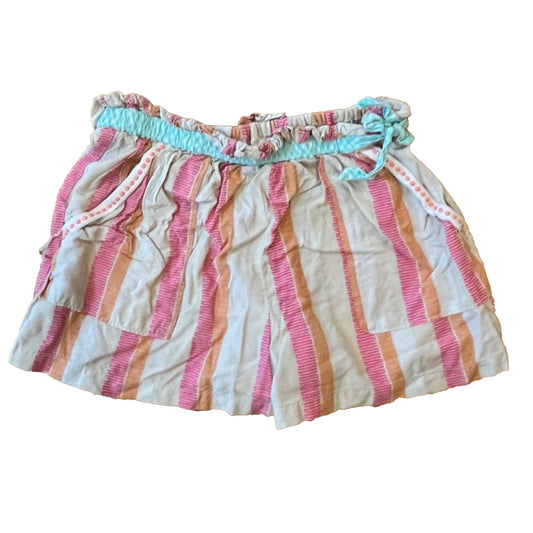 Matilda Jane Girls Pink | Orange Stripe Shorts Size: 12 Years Pink | Orange Stripe