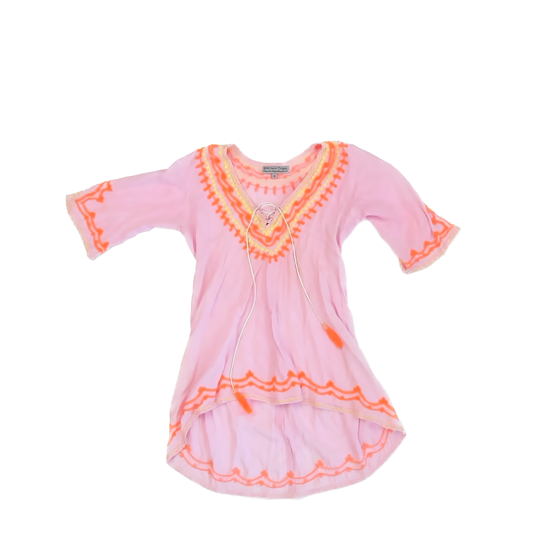 Kiwi Saint Tropez Girls Pink | Orange | Yellow Blouse Size: 8 Years Pink | Orange | Yellow