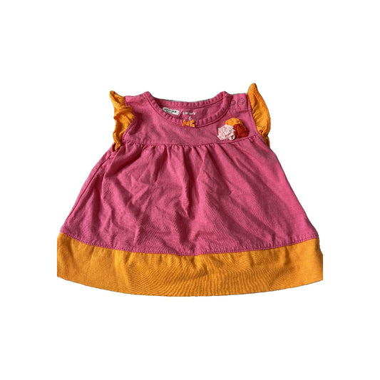 Carters Girls pink | orange Tank Top Size: 6 months pink | orange