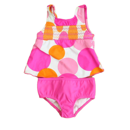 Carter's Girls Pink | Orange 2-piece Swimsuit Size: 12 Months Pink | Orange