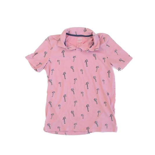 Sonoma Boys Pink Palm Trees Polo Shirt Size: 10-12 Years (YM) Pink Palm Trees