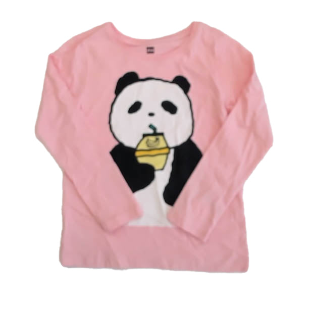 Tea Collection Girls Pink Panda Long Sleeve T-Shirt Size: 5T Pink Panda