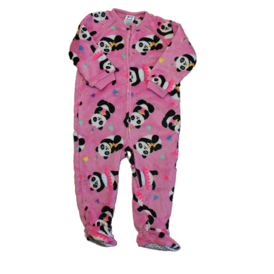 The Children's Place Girls Pink Pandas 1-piece footed Pajamas Size: 12-18 Months