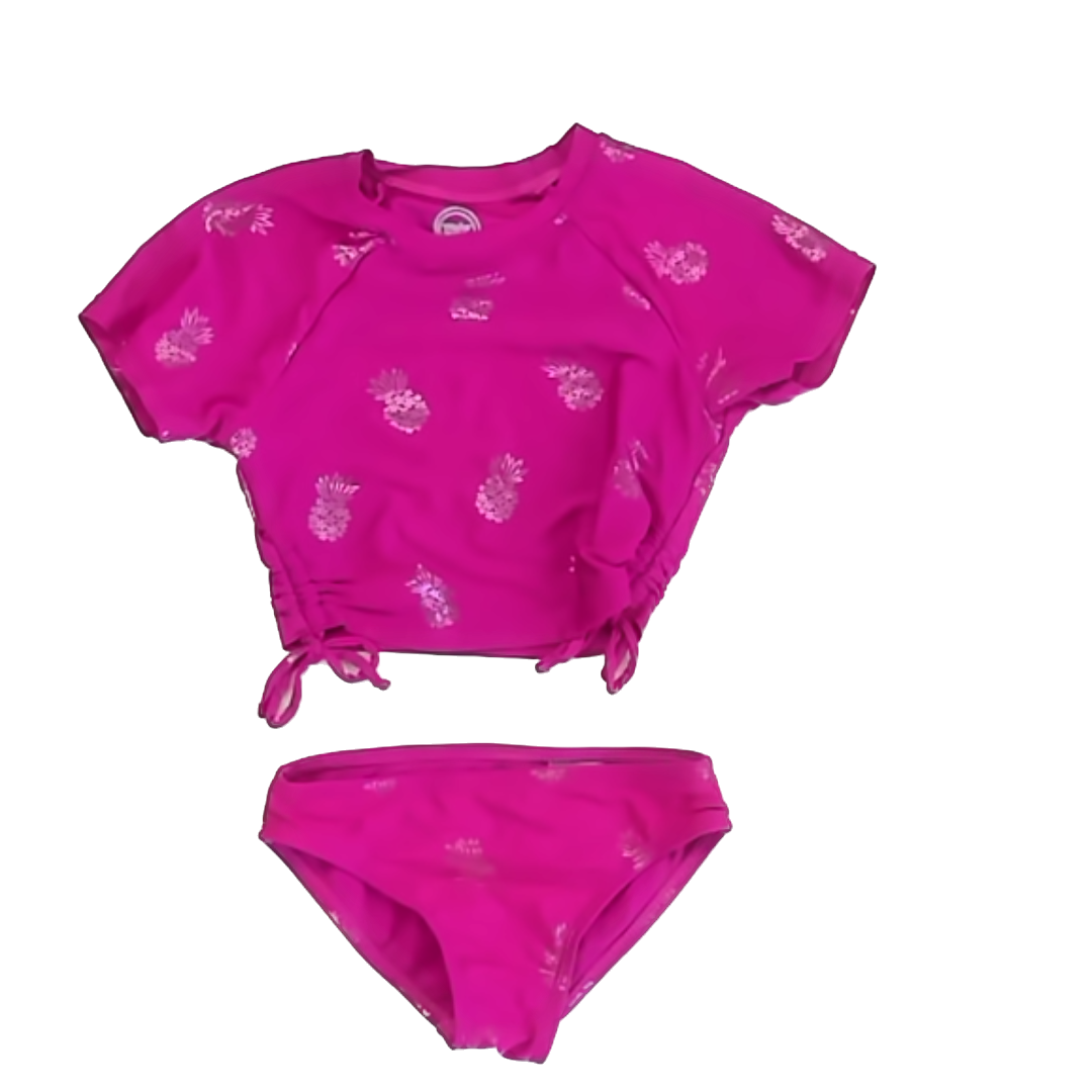 Wonder Nation Girls Pink | Pineapples 2-piece Swimsuit Size: XS (4-5T) Pink | Pineapples