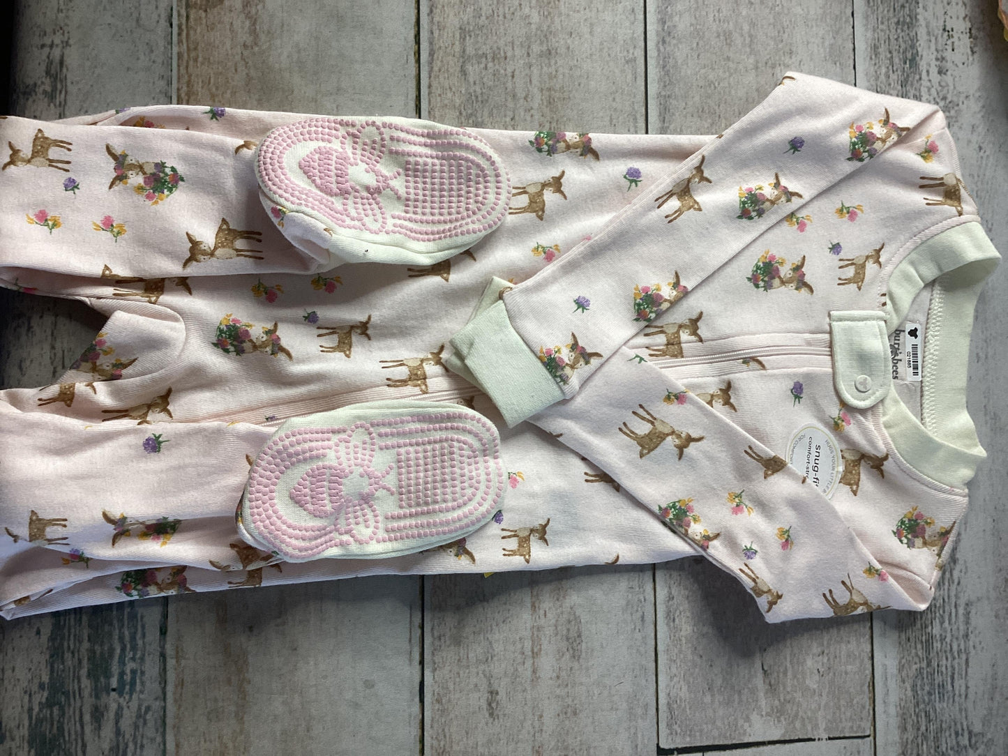 Burt's Bees Girls pink | Pink floral | animals Pajamas Size: 18 months pink | Pink floral | animals