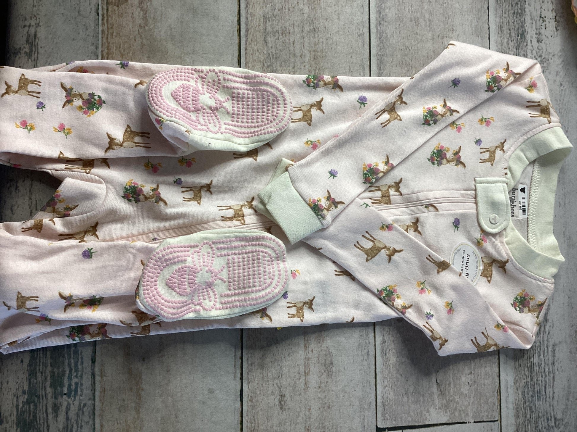 Burt's Bees Girls pink | Pink floral | animals Pajamas Size: 18 months pink | Pink floral | animals