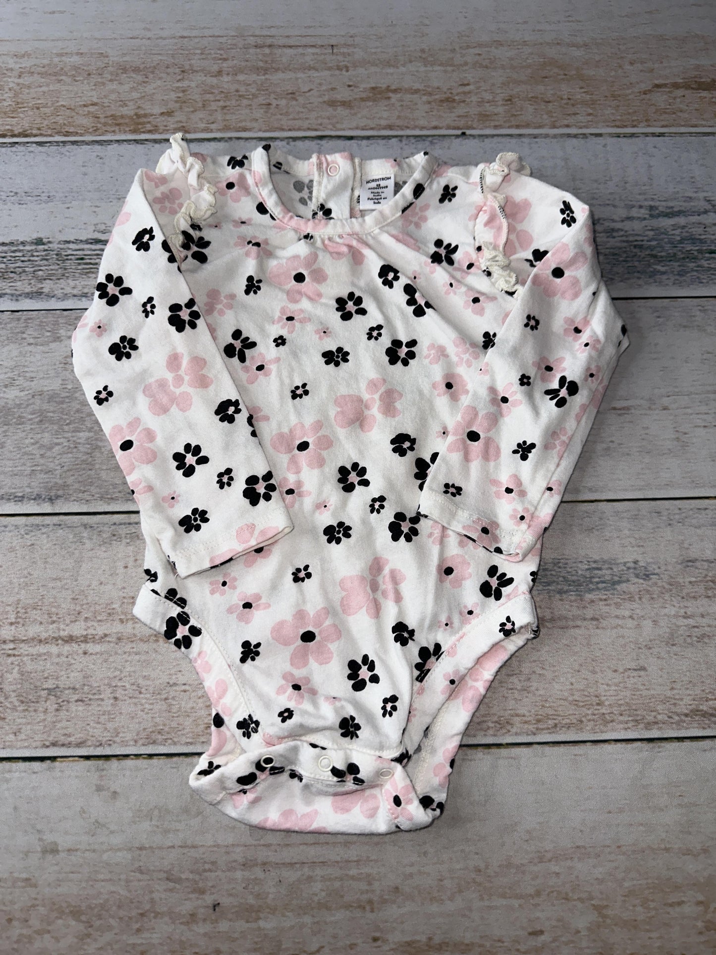 Nordstrom Girls pink | Pink floral Onesie Size: 12 months pink | Pink floral