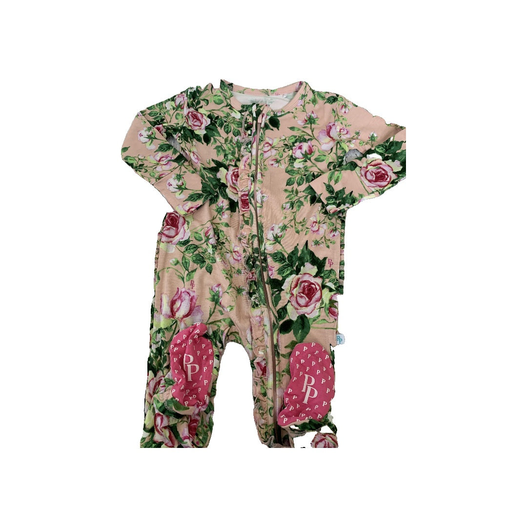 Posh Peanut Girls pink | Pink floral Pajamas Size: 9-12 Months pink | Pink floral