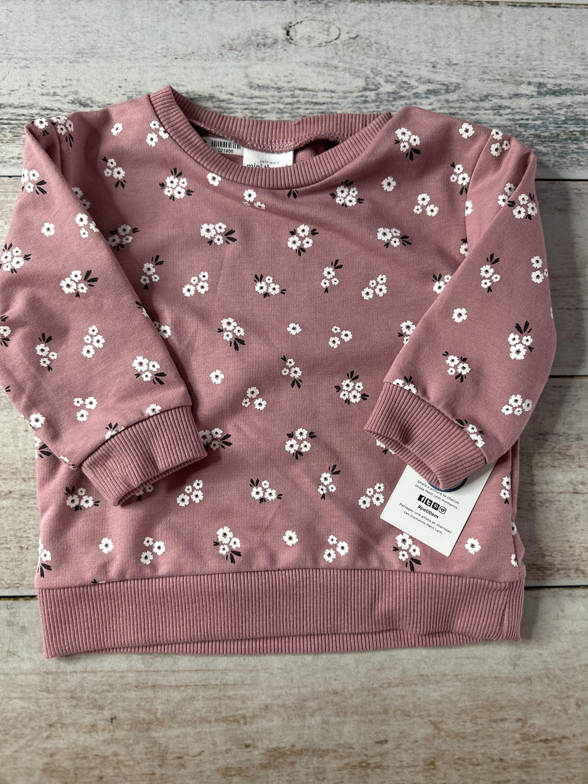 Petite Lem Girls pink | Pink floral Sweater Size: 12 months pink | Pink floral