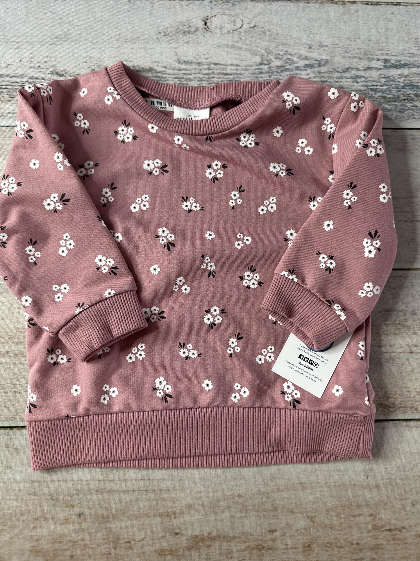 Petite Lem Girls pink | Pink floral Sweater Size: 12 months pink | Pink floral