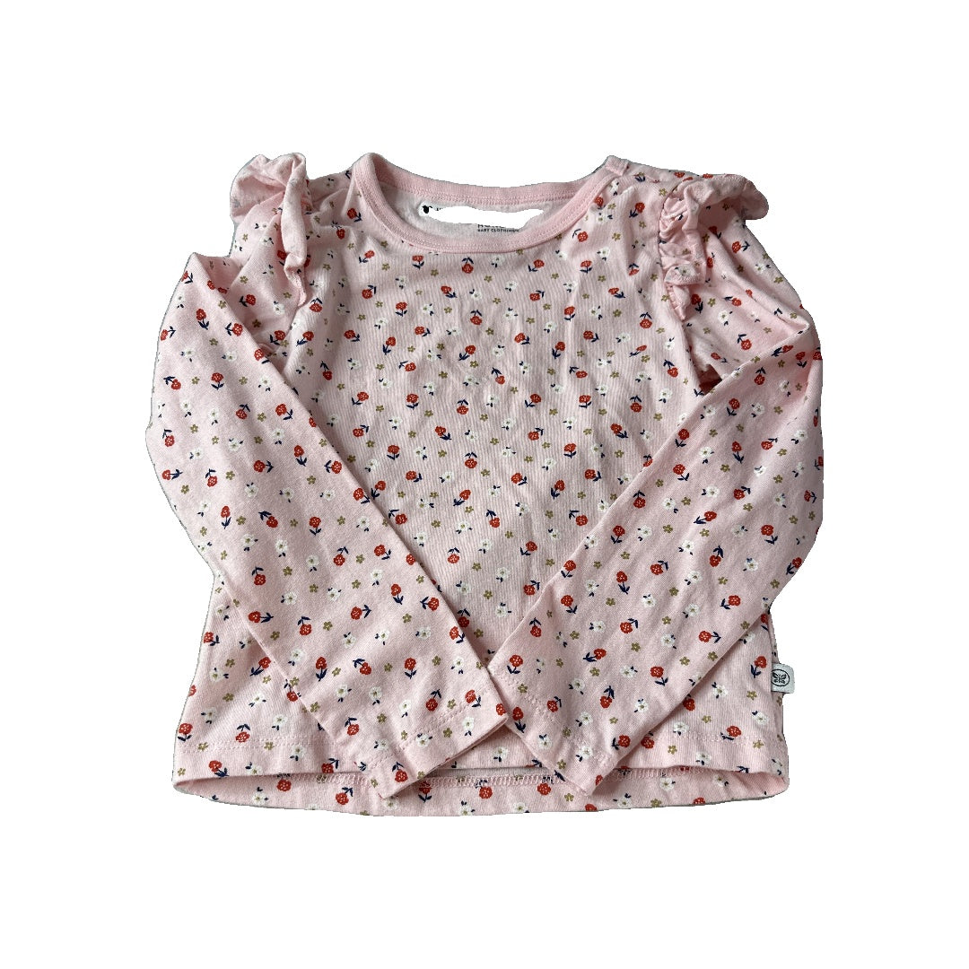 Honest Co Girls pink | Pink floral Long Sleeve Shirt Size: 4T pink | Pink floral