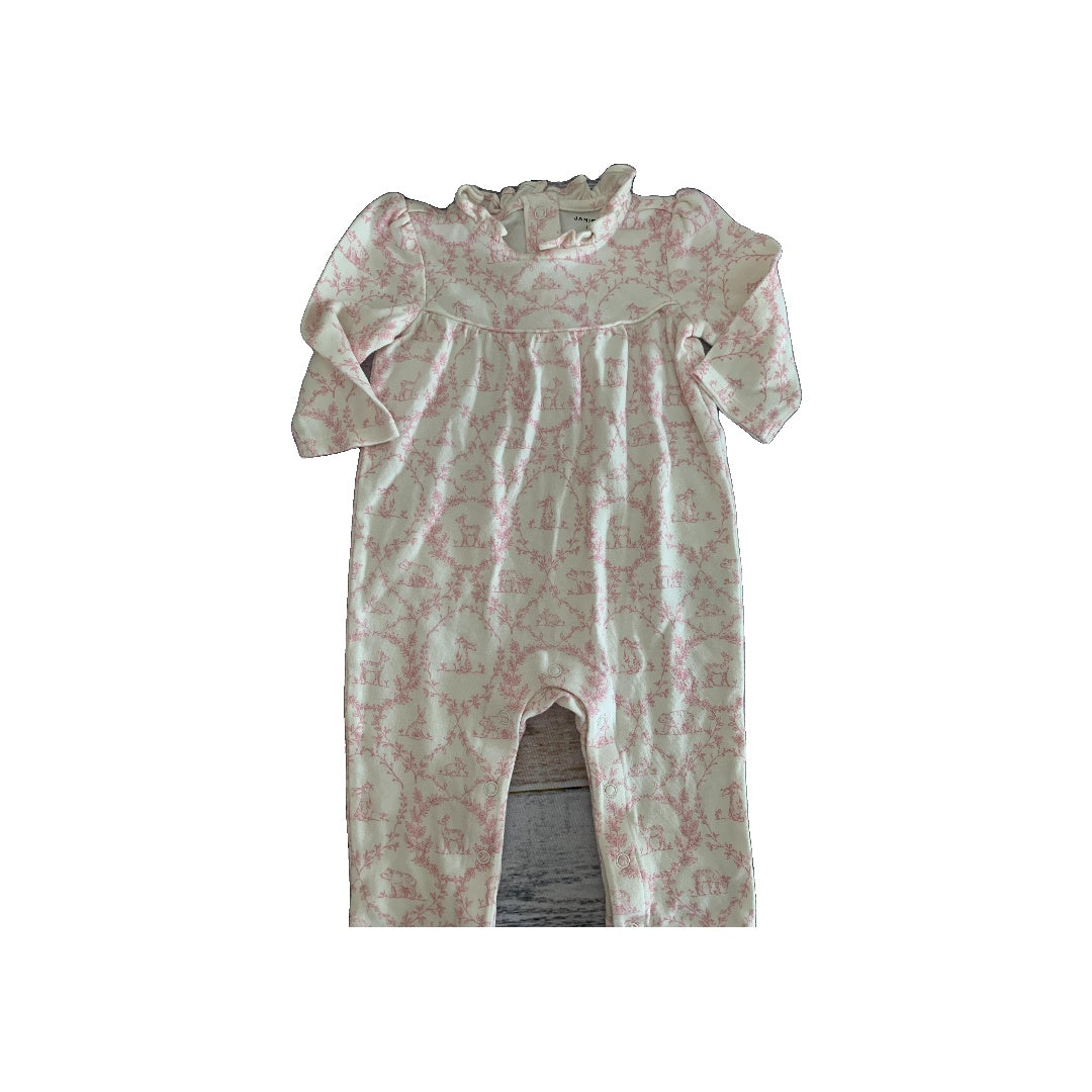 Janie and Jack Girls pink | Pink floral Long Sleeve Outfit Size: 3-6 months pink | Pink floral