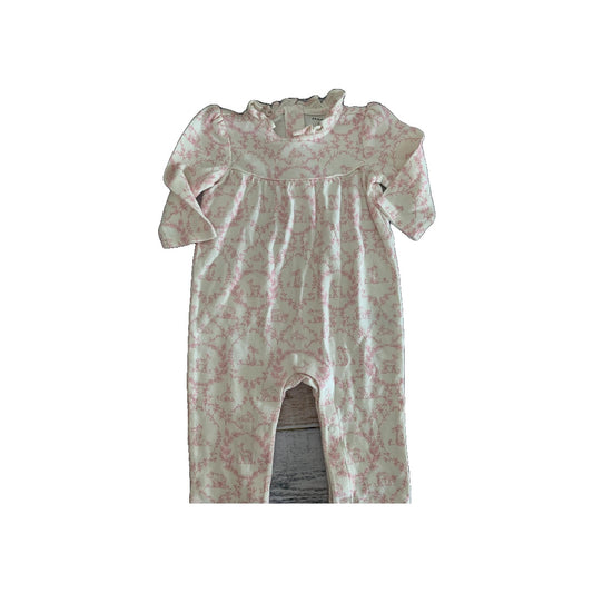 Janie and Jack Girls pink | Pink floral Long Sleeve Outfit Size: 3-6 months pink | Pink floral