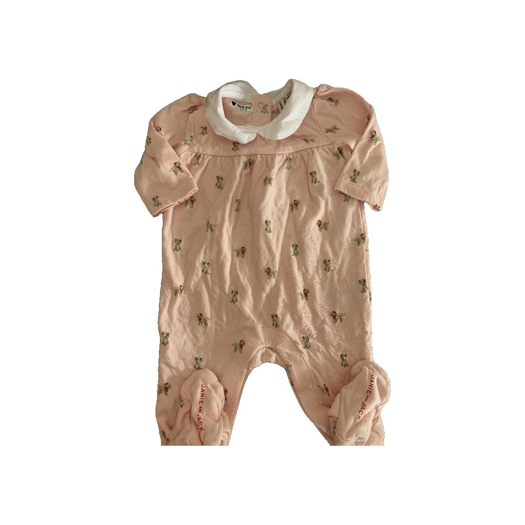 Janie and Jack Girls pink | Pink floral Long Sleeve Outfit Size: 3-6 months pink | Pink floral