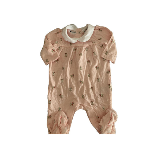 Janie and Jack Girls pink | Pink floral Long Sleeve Outfit Size: 3-6 months pink | Pink floral