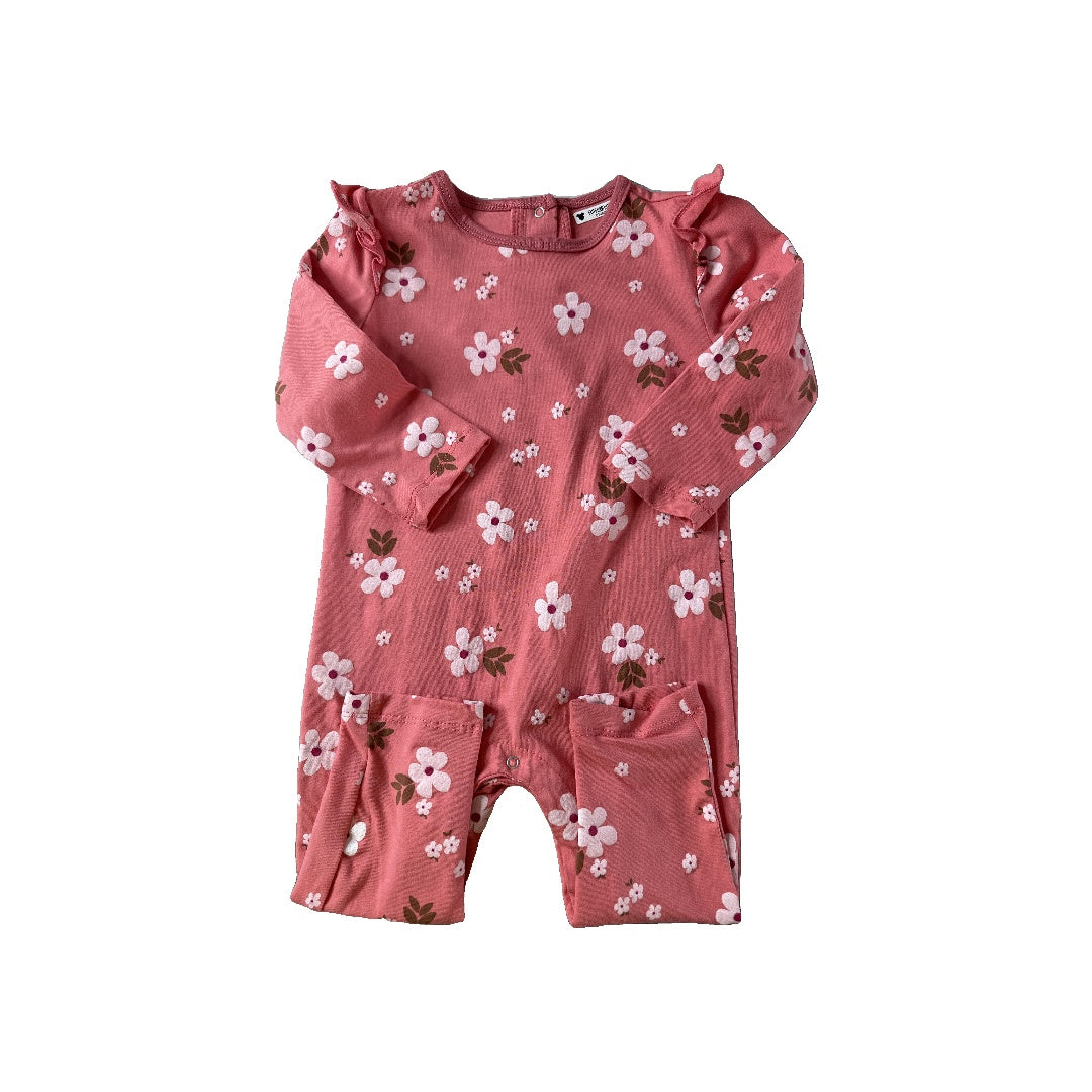 Dot Girls pink | Pink floral Long Sleeve Outfit Size: 18-24 months pink | Pink floral